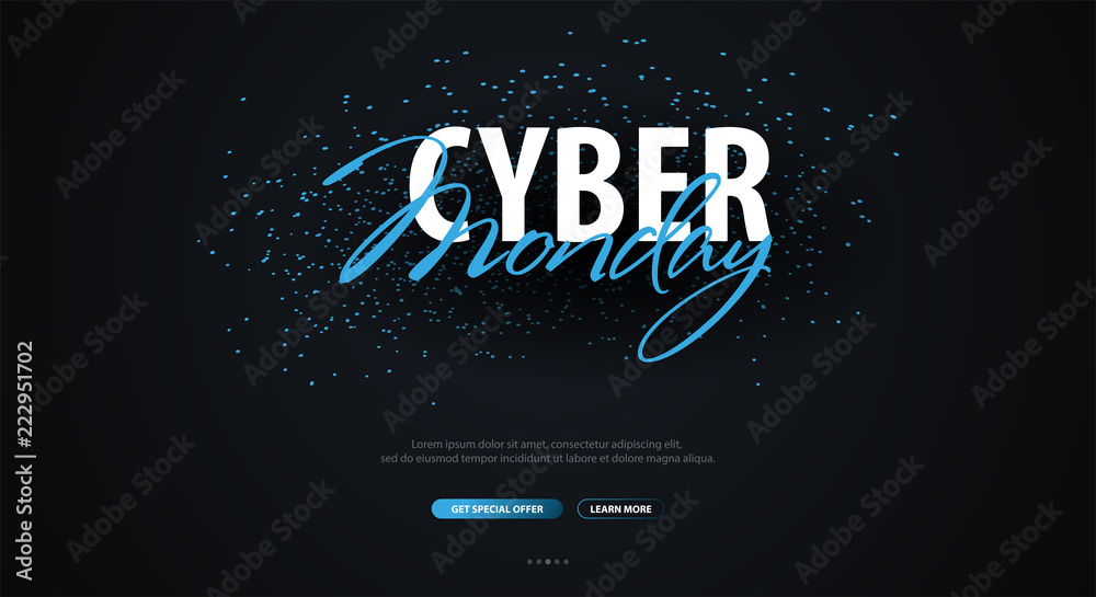 Cyber Monday Sale Calligraphic banner. Vector Illustration. Cyber Monday Sale Calligraphic banner. Vector Illustration.