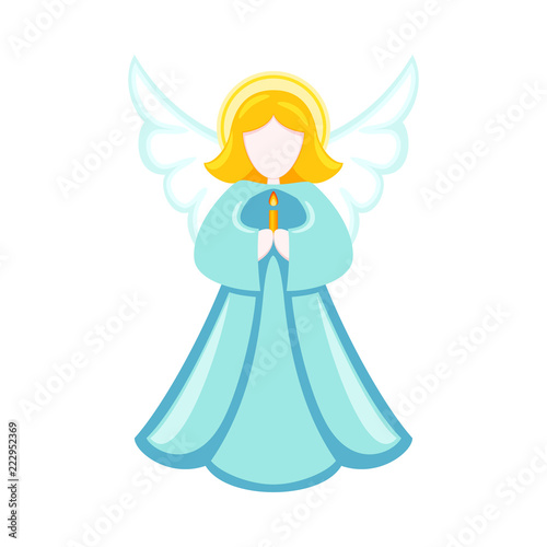 Colorful cartoon christmas angel