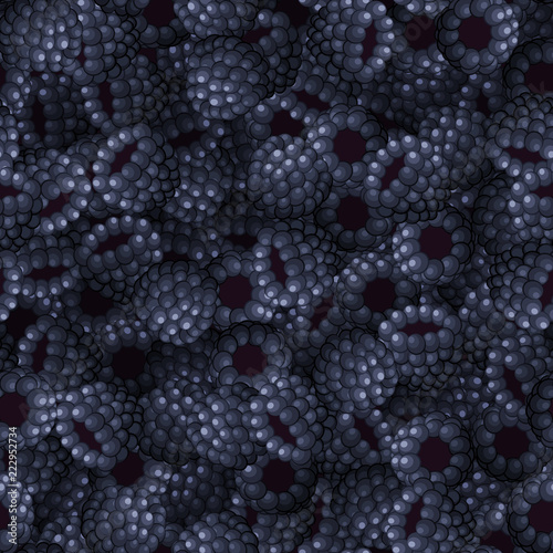 Seamless pattern from blackberries closeup. Background. Vector illustration