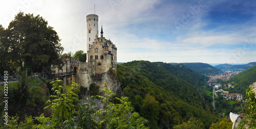 Ausblick auf das Schloss Lichtenstein - Schwäbische Alb photo