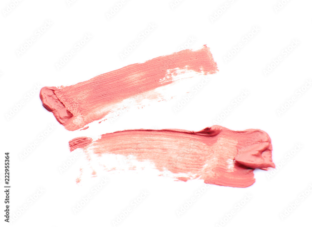 Strokes of color lipstick on white background Strokes of color lipstick on white background