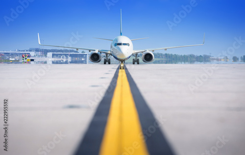 modern airliner on a runway