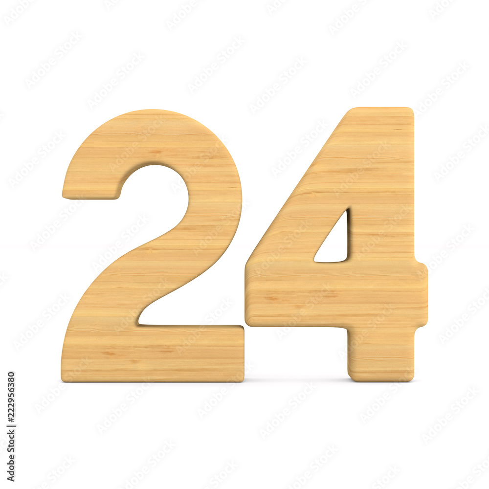 Number twenty four on white background. Isolated 3D illustration Number twenty four on white background. Isolated 3D illustration