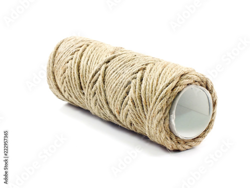 hemp rope on white background