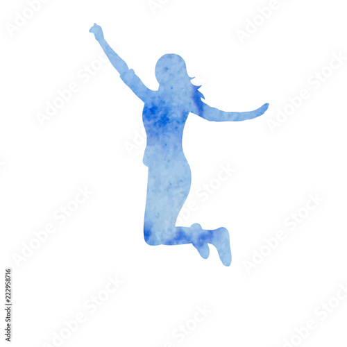 silhouette girl jumping