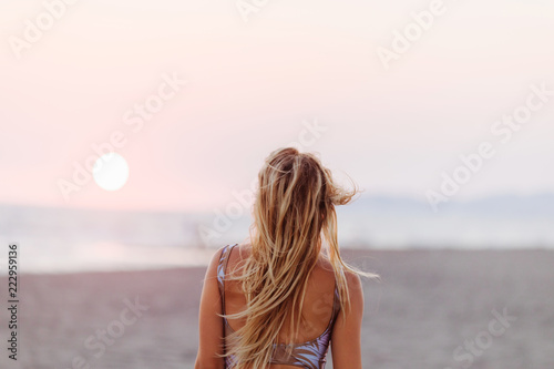 Portrait of a Pretty Woman on Beach