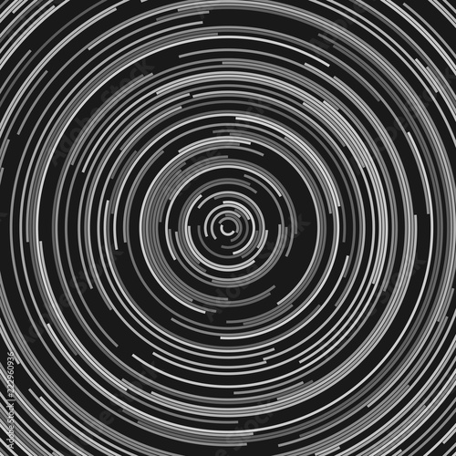 Grey abstract circular background - vector graphic design from half circles