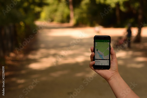 Mobile GPS being used for navigation