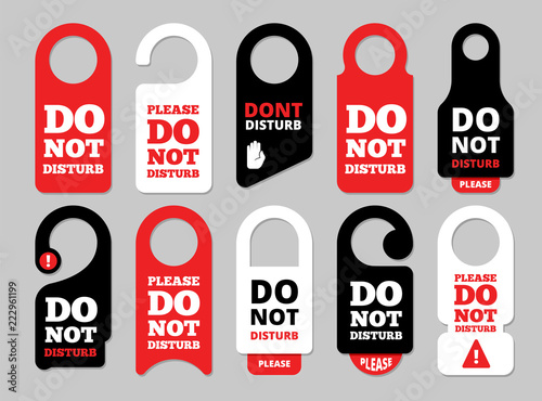 door hanger signs. hotel room private hang template