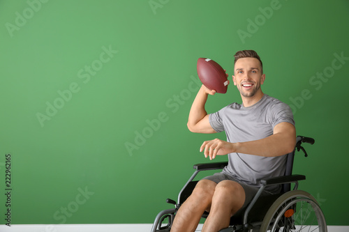 Young man with rugby ball s...