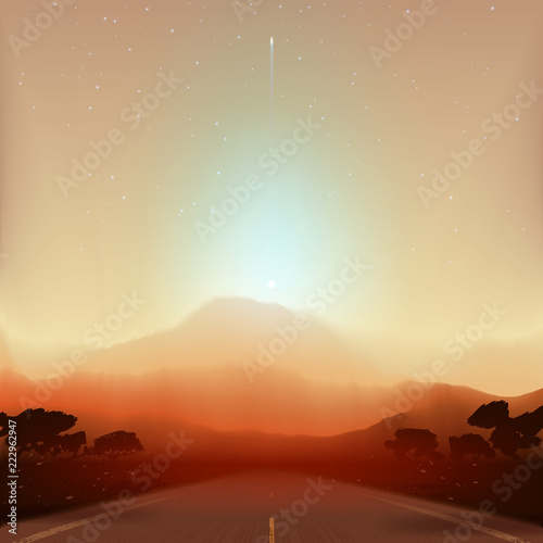 Mars fantastic landscape
