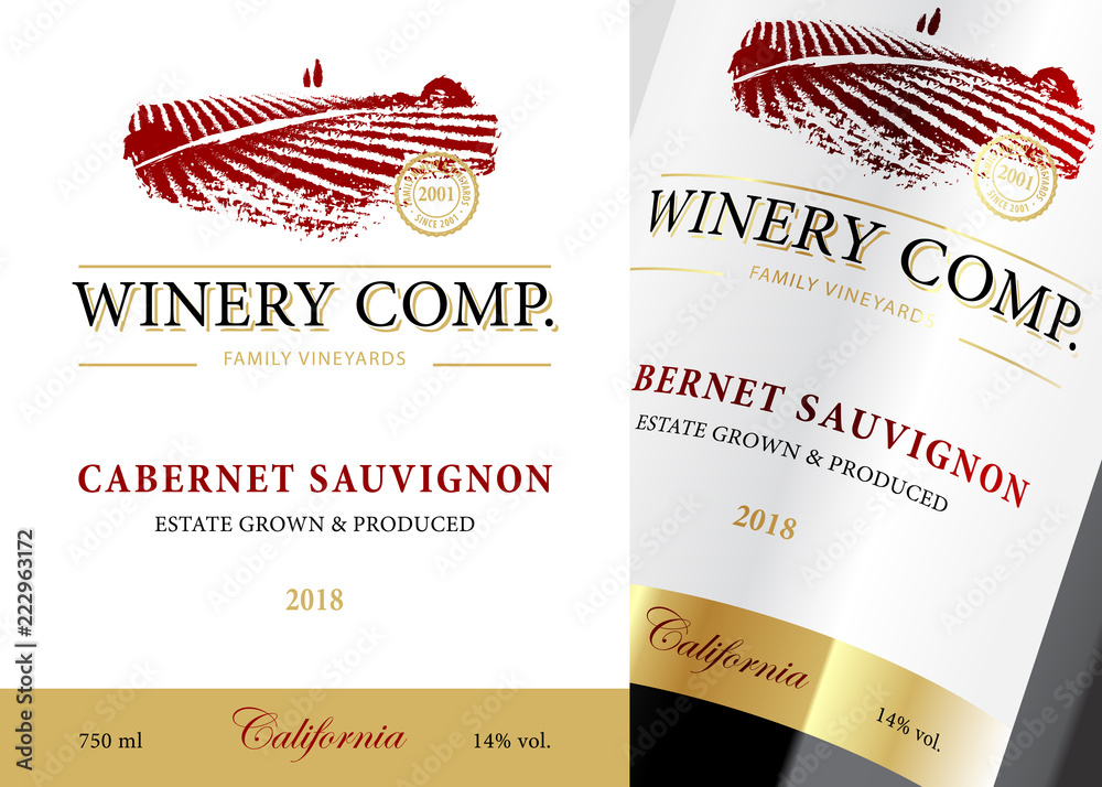 Wine label classic template Stock Vector | Adobe Stock