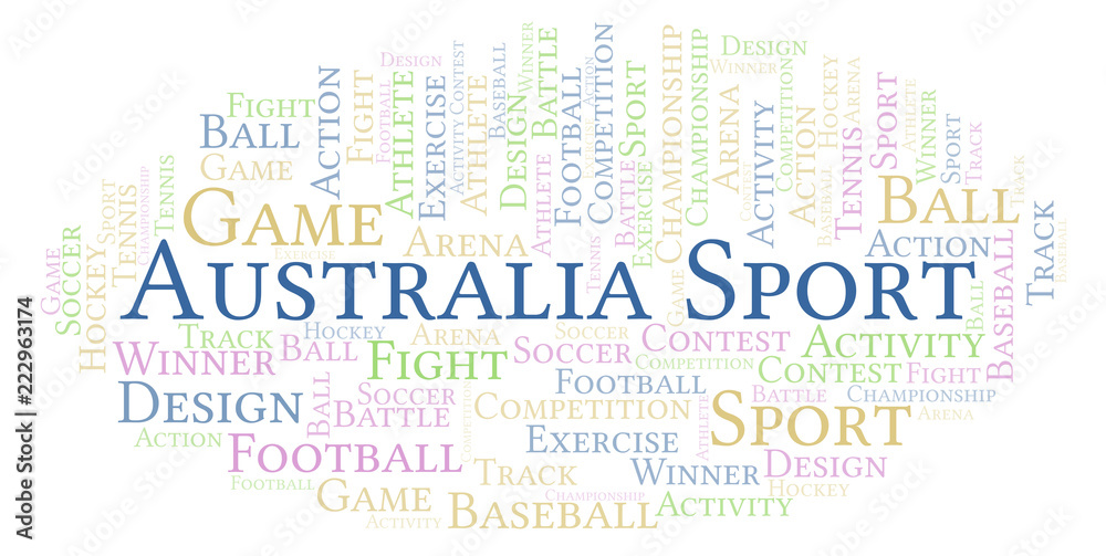 Obraz premium Australia Sport word cloud.