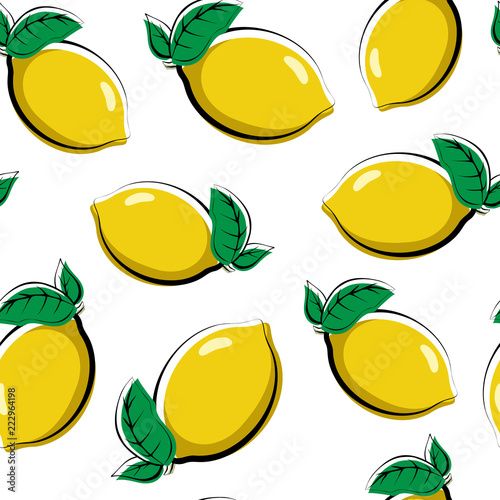 Seamless pattern of fruits. Template for printing on fabric and