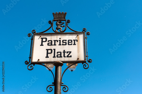 Pariser Platz Sign in Berlin, Germany