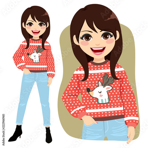 Beautiful young happy face ...