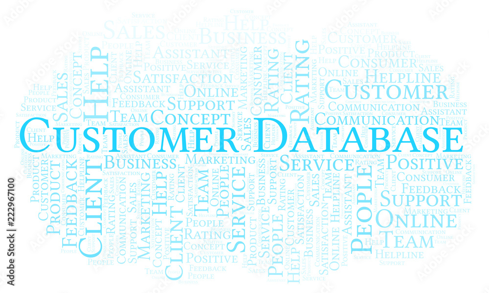 Customer Database word cloud. Customer Database word cloud.