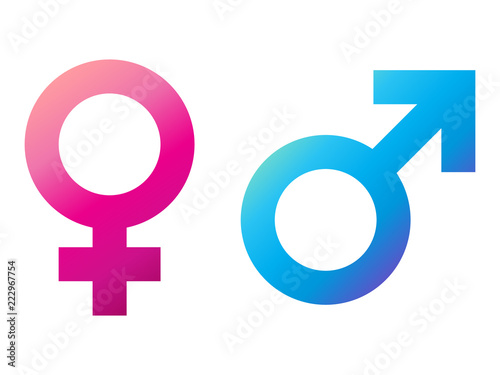 vector icons of man and woman signs on white background