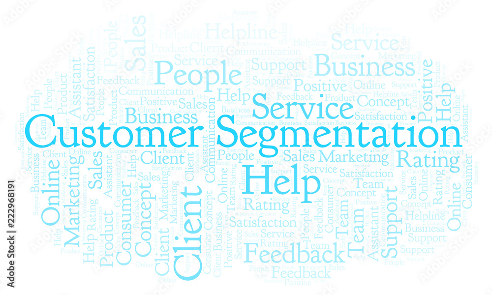 Customer Segmentation word cloud. Customer Segmentation word cloud.