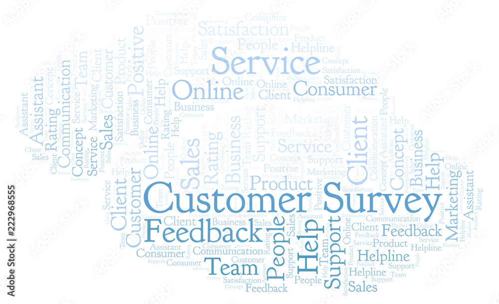 Obraz premium Customer Survey word cloud.