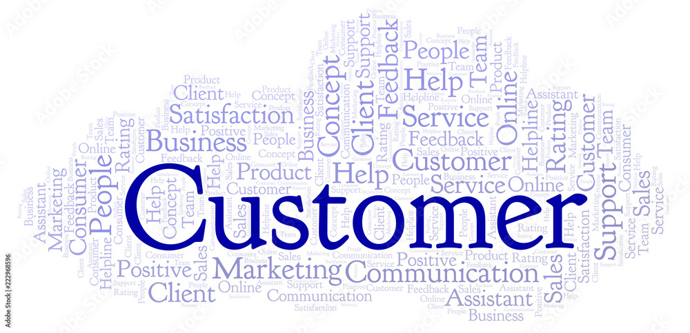 Obraz premium Customer word cloud.