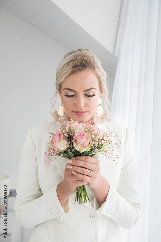 Beautiful bride with elegant makeup Beautiful bride with elegant makeup