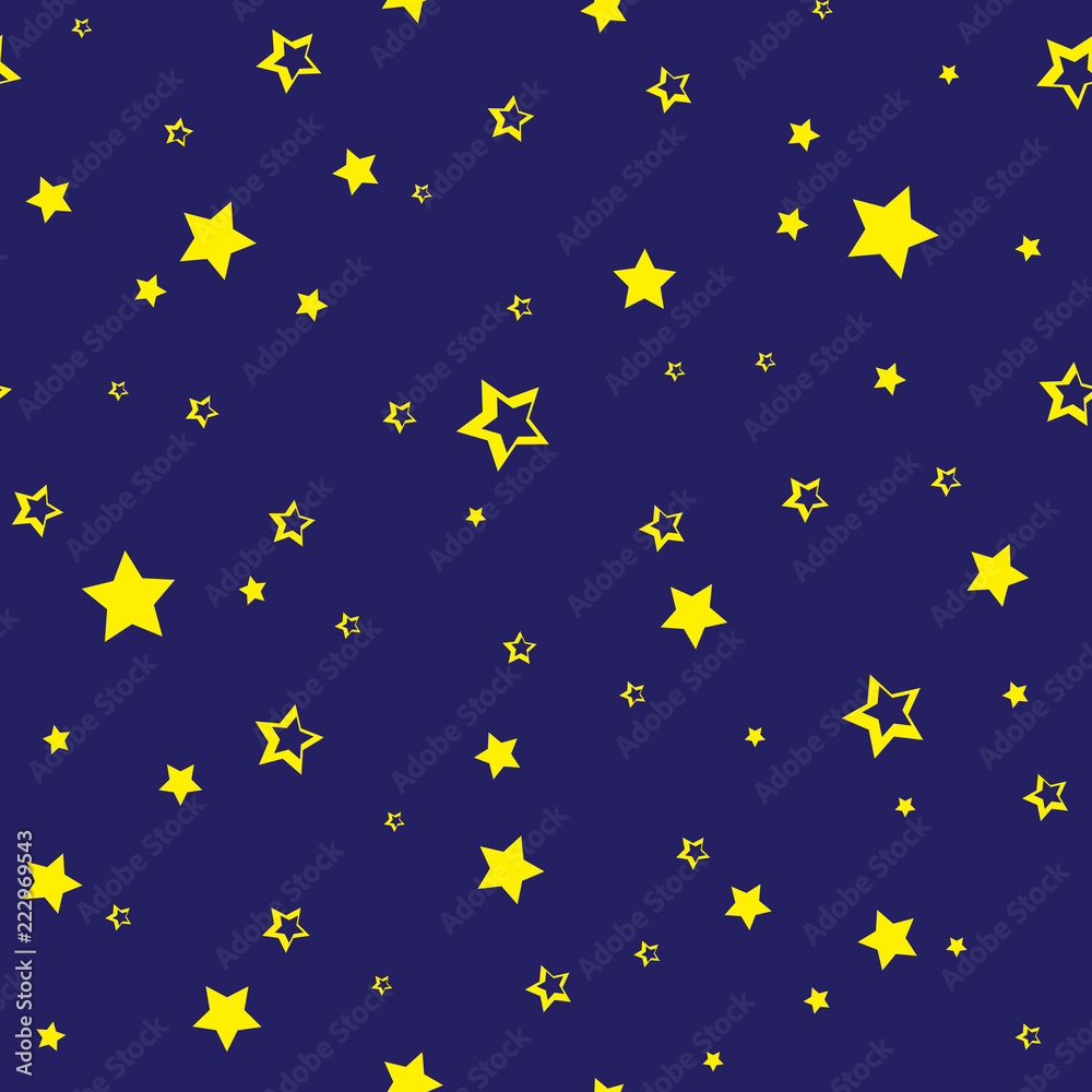 Seamless pattern with golden stars on dark blue background. Vector illustration Seamless pattern with golden stars on dark blue background. Vector illustration