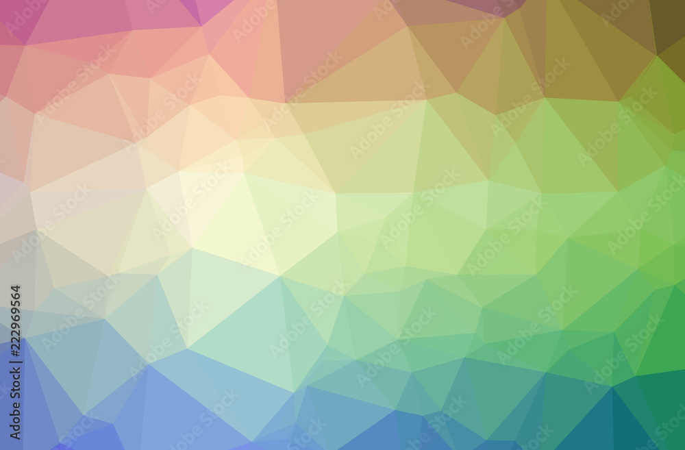 Illustration of green polygonal beautiful multicolor background.