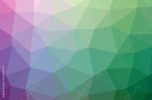 Illustration of green abstract polygon beautiful multicolor background.