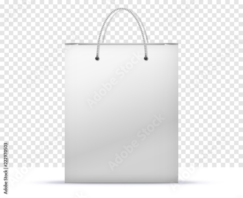 Paper Shopping Bag Vector Illustration Isolated On Transparent Background
