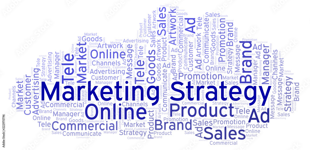 Obraz premium Word cloud with text Marketing Strategy.