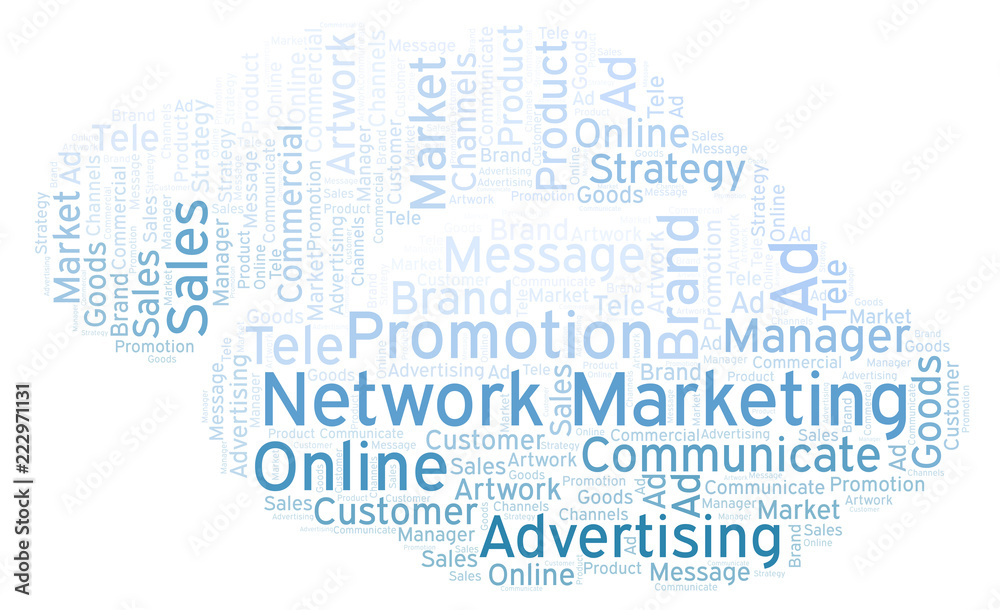Word cloud with text Network Marketing.