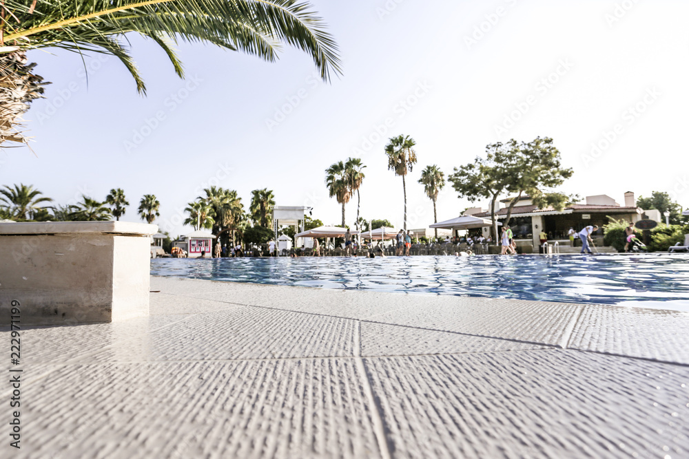 Fototapeta premium Swimming pool background and free space for your decoration. 