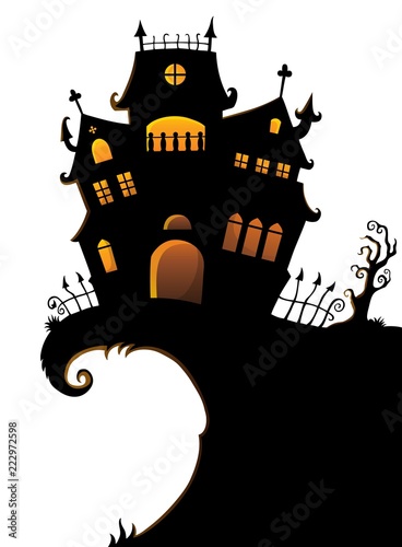 Halloween house silhouette theme 1