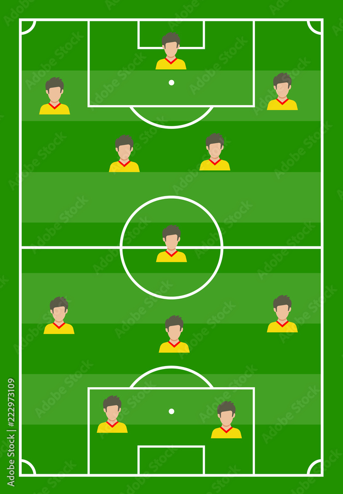 Fototapeta premium Football field with green grass 