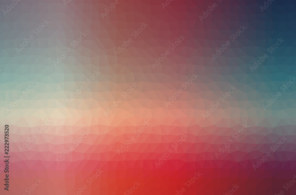 Illustration of red abstract low poly beautiful multicolor background.