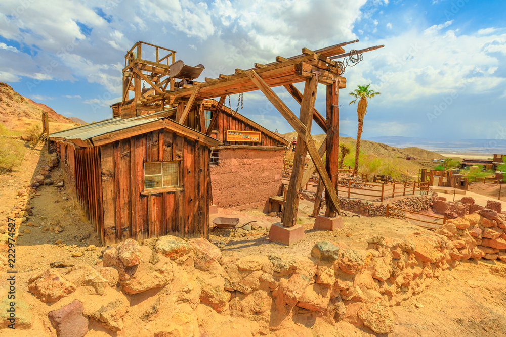 Calico Ghost Town with abandoned gold and silver mines. Calico is a ghost town, and former Mining town in Calico Mountains of Mojave Desert region of Southern California, United States. Calico Ghost Town with abandoned gold and silver mines. Calico is a ghost town, and former Mining town in Calico Mountains of Mojave Desert region of Southern California, United States.