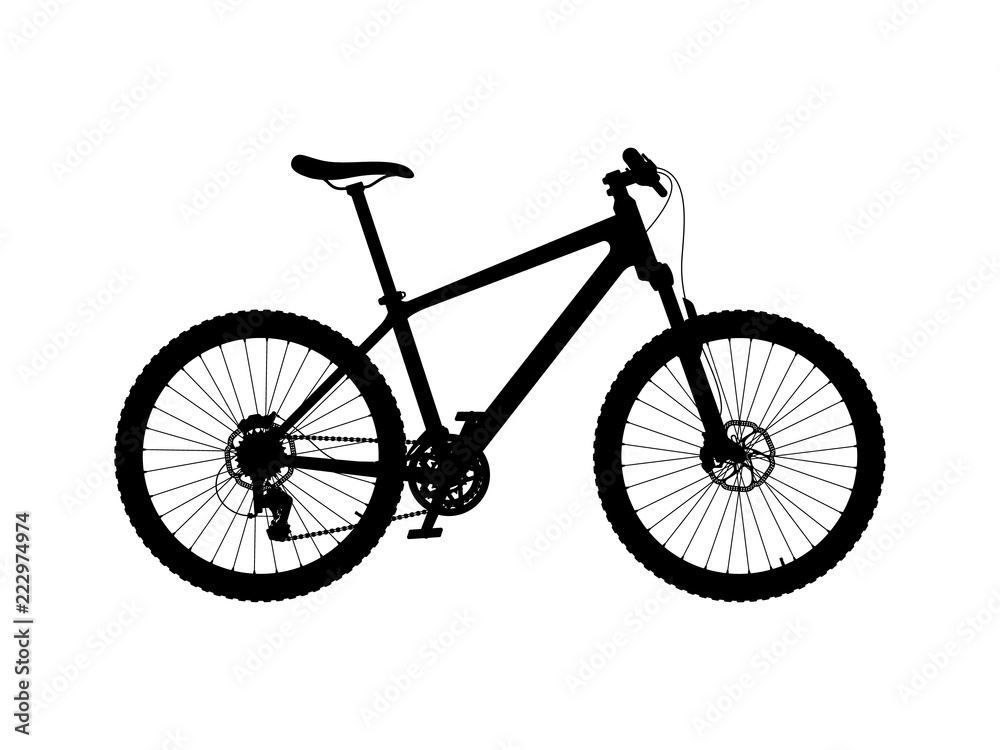 Vector silhouette of hardtail mountain bike Vector silhouette of hardtail mountain bike