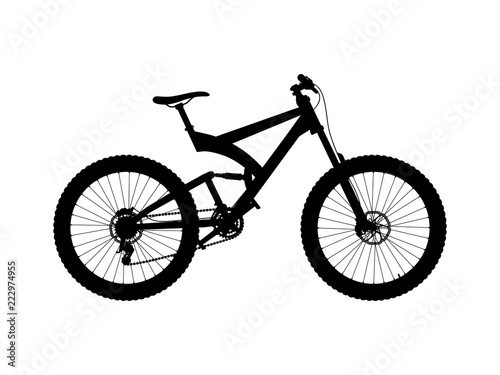 Vector silhouette full suspension mountain bike