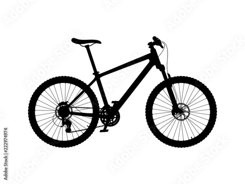 Vector silhouette of hardtail mountain bike