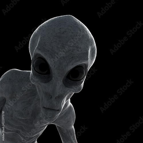 Photo 3d rendered illustration of a humanoid alien