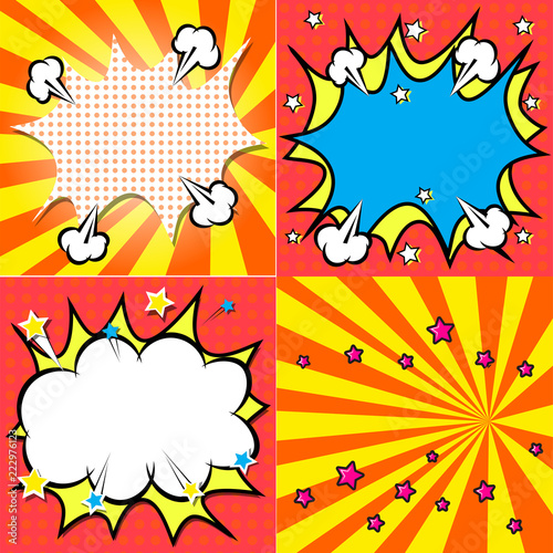 Background, pattern, set, set of backgrounds, template, pop art, comics