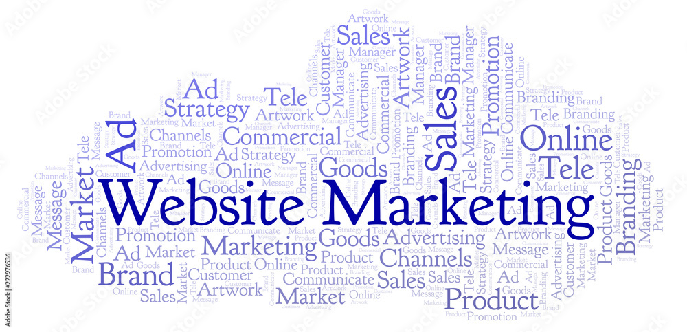 Word cloud with text Website Marketing.