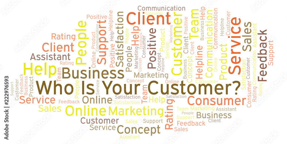 Who Is Your Customer? word cloud.