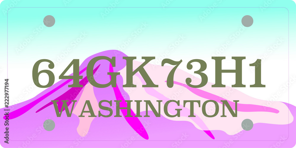 Fototapeta premium Car registration number plates Washington