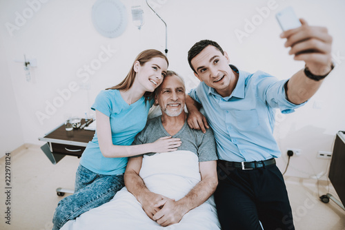 Selfie in Hospital with Health Aged and Family.