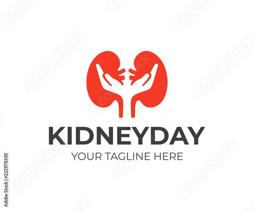 Kidney care logo design. Urology vector design. World kidney day logotype