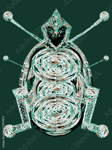 Insecte robot en vert. Intelligence artificielle