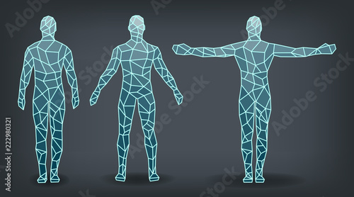 People posture, the amount of edge glow outline, vector