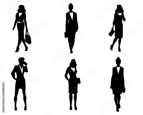 Elegant women silhouettes set